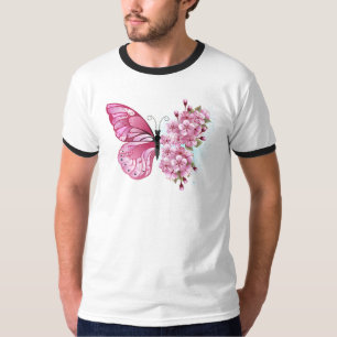 Bloemvink met roze Sakura T-shirt