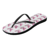 Bloemvink met roze Sakura Teenslippers (Schuin)