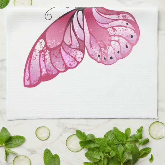 Bloemvink met roze Sakura Theedoek (Gevouwen)