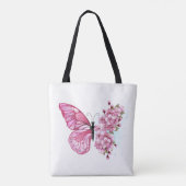 Bloemvink met roze Sakura Tote Bag (Achterkant)