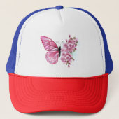 Bloemvink met roze Sakura Trucker Pet (Voorkant)