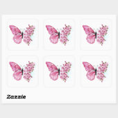Bloemvink met roze Sakura Vierkante Sticker (Vel)