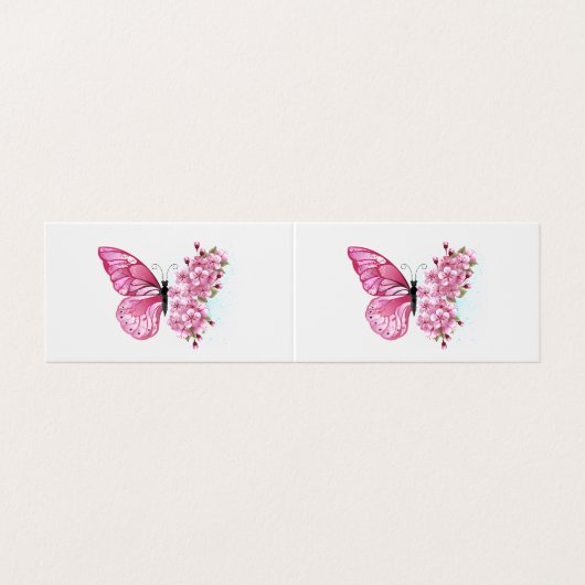 Bloemvink met roze Sakura Visitekaartje (Buitenkant ongevouwen)