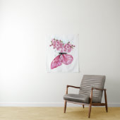 Bloemvink met roze Sakura Wandkleed (In situ)