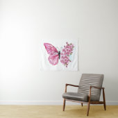 Bloemvink met roze Sakura Wandkleed (In Situ (horizontaal))