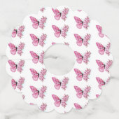 Bloemvink met roze Sakura Wijnglaslabel (Voorkant)