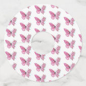 Bloemvink met roze Sakura Wijnglaslabel (Voorkant)