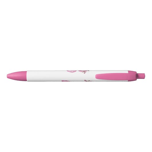 Bloemvink met roze Sakura Zwarte Inkt Pen (Achterkant)