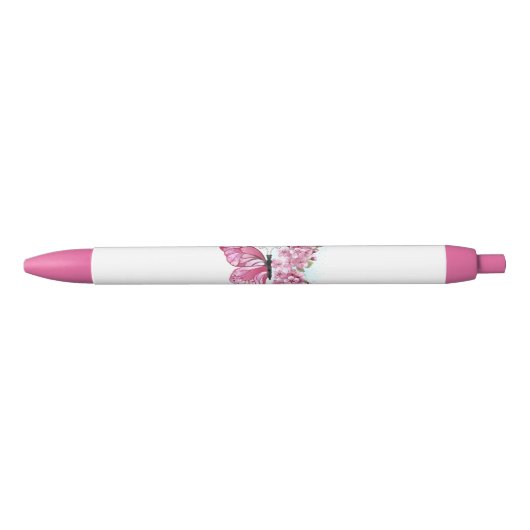 Bloemvink met roze Sakura Zwarte Inkt Pen (Voorkant)