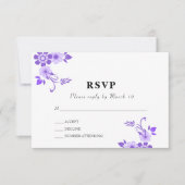 Bloemviolet RSVP Kaartje (Voorkant)