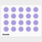 Bloemviolette mandala. Monogram. Ronde Sticker (Vel)