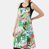 Bloemvlakken en planten met kleine huizen, maar schort (Insitu)