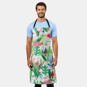 Bloemvlakken en planten met kleine huizen, maar schort (Gedragen)