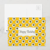 Bloemvlakkige vormgeving op geel briefkaart (Voorkant / Achterkant)