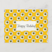 Bloemvlakkige vormgeving op geel briefkaart (Voorkant)