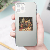 Bloemvleermuis in zwarte Sticker (Telefoon)