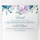 Bloemvliesmarine Wedding Tri-Fold Invitations Drieluik Uitnodiging (Binnenzijde eerst)