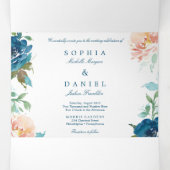 Bloemvliesmarine Wedding Tri-Fold Invitations Drieluik Uitnodiging (Binnenkant midden)