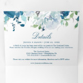 Bloemvliesmarine Wedding Tri-Fold Invitations Drieluik Uitnodiging (Binnenzijde eerst)