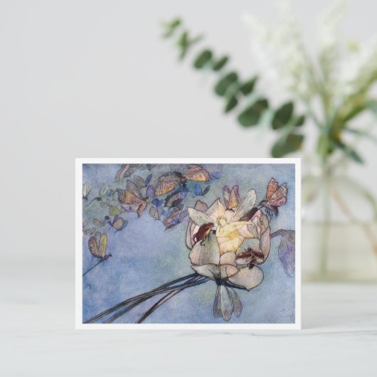 Bloemvliezen en vlinders van Warwick Goble Post Briefkaart (Staand voorkant)