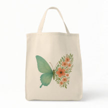 Bloemvlinder Botanische Boodschappentas