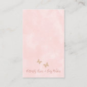 Bloemvlinder Kusjes Baby Shower Boek Verzoek B Visitekaartje (Achterkant)