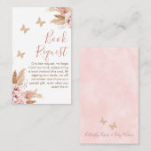 Bloemvlinder Kusjes Baby Shower Boek Verzoek B Visitekaartje (Voorkant / Achterkant)
