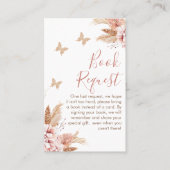 Bloemvlinder Kusjes Baby Shower Boek Verzoek B Visitekaartje (Voorkant)