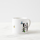 Bloemvlinder Monogram Beginletter H   Espresso Kop (Voorkant rechts)