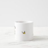 Bloemvlinder Monogram Initiaal J    Espresso Kop (Voorkant)