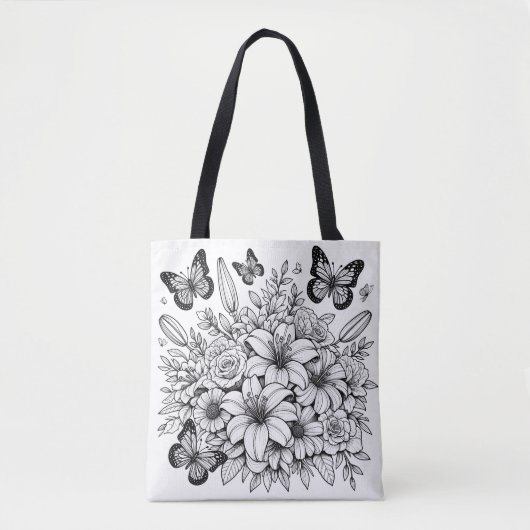 Bloemvlinderkleuring Tote Bag (Voorkant)
