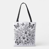 Bloemvlinderkleuring Tote Bag (Achterkant)