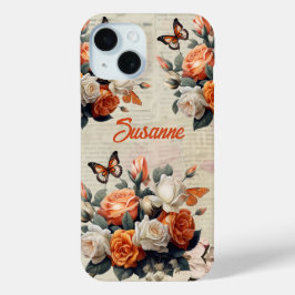  bloemvlinders gepersonaliseerd iPhone 15 case