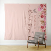 Bloemvlinders Roze Bruidsmeisje Tafelkleed Wandkleed (In Situ (horizontaal))