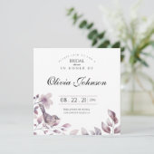 Bloemvogel bruids douche uitnodiging (Staand voorkant)