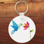 Bloemvogel en bloem van origami sleutelhanger (Voorkant)