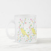 bloemvogel (herhaal) matglas koffiemok (Links)