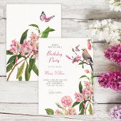 Bloemvogel kunst verjaardag kaart