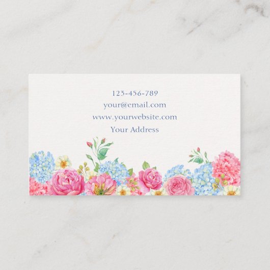 Bloemvogel pauw visitekaartje (Achterkant)