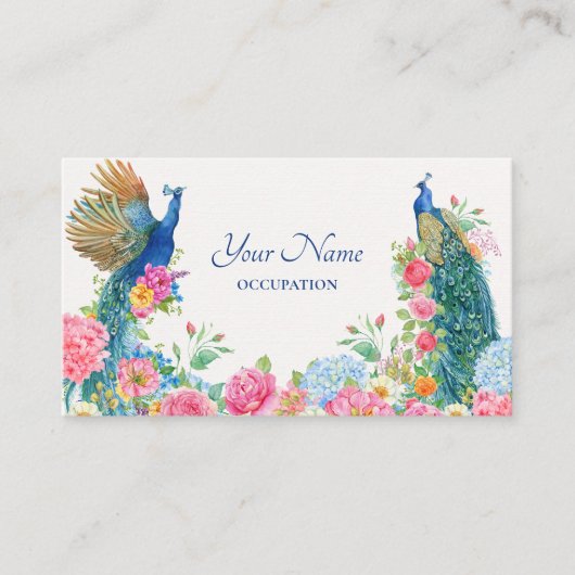 Bloemvogel pauw visitekaartje (Voorkant)