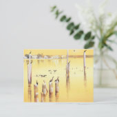Bloemvogels met Waterverf "aalscholvers" Briefkaart (Staand voorkant)