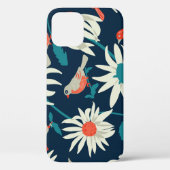 Bloemvogels:  naadloos design. Case-Mate iPhone case (Achterkant)
