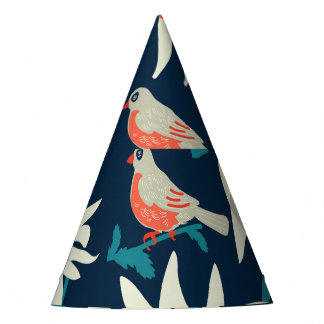 Bloemvogels: naadloos design. feesthoedjes