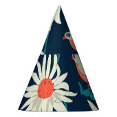 Bloemvogels: naadloos design. feesthoedjes (Links)