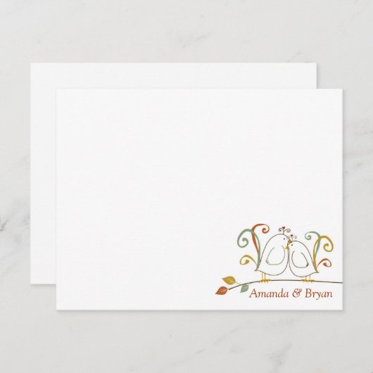 Bloemvogels op Branches Stationery Notecards Notitiekaartje (Voorkant / Achterkant)