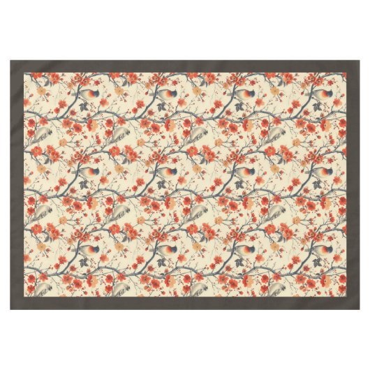 Bloemvogels tafelkleed Gezellige Herfst Eten Accen (Voorkant (Horizontaal))