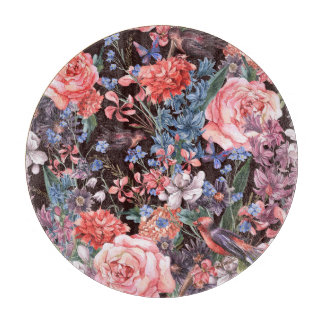 bloemvogels: Waterverf elegantie. Snijplank