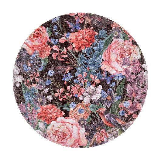  bloemvogels: Waterverf elegantie. Snijplank (Voorkant)