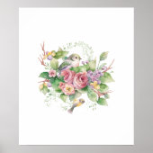 Bloemvogels waterverf poster (Voorkant)