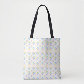 Bloemvormen in zachte regenboogkleuren tote bag
